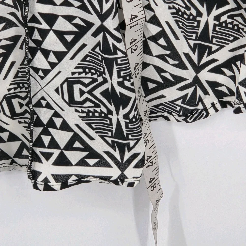 NEW Romeo & Juliet Couture Hi-Lo Dress Medium Sleeveless Geometric Black White